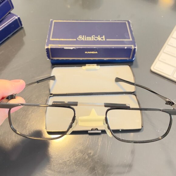 NEW SlimFold Kanda of Japan Folding Eyeglasses w/ Case in BLACK - Picture 5 of 10